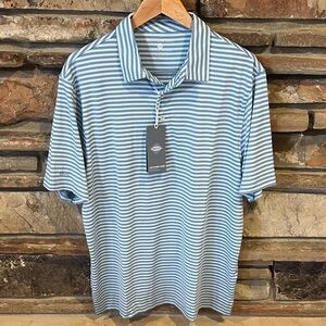 Southern Shirt Sarasota Stripe Polo in Sweetwater Blue Performance Stretch UPF
